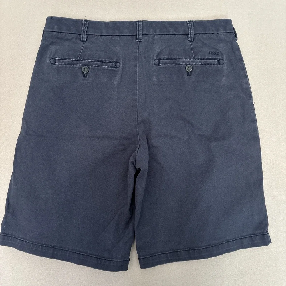 Izod Saltwater STRETCH 32x10 BLUE Classic Cotton Shorts Mens EXCELLENT Fast Ship